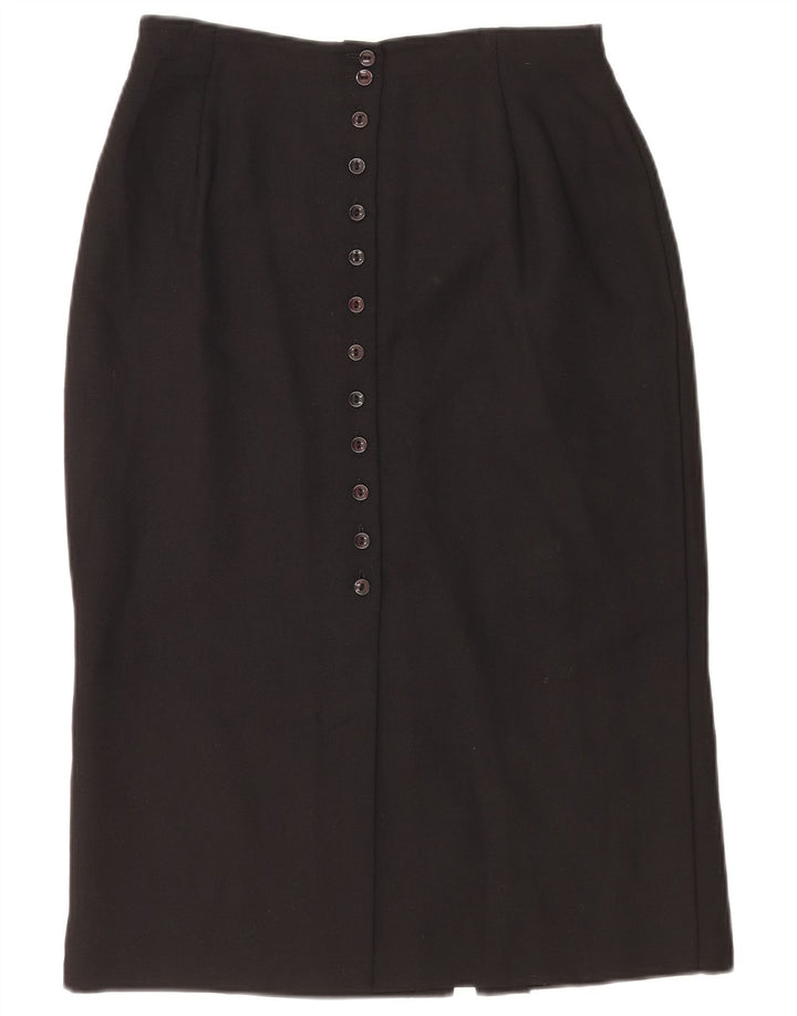 Marks & Spencer Γυναικεία Pencil Φούστα UK 14 Medium W28 Black Polyester