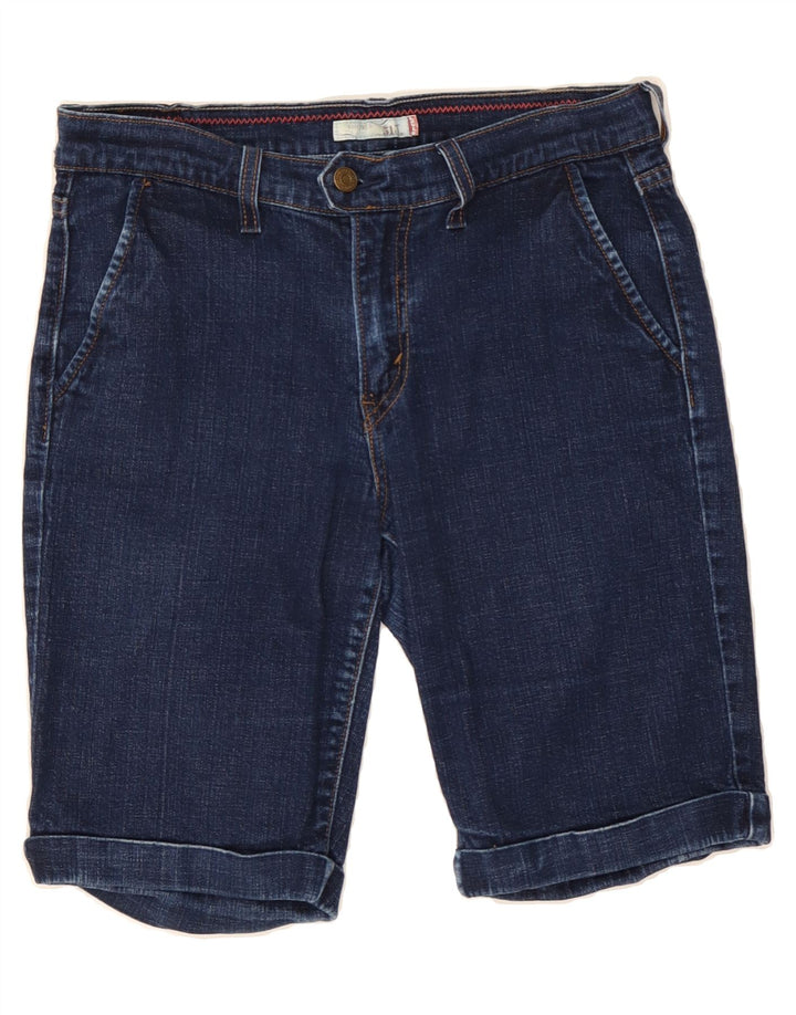 LEVI'S Womens 513 Denim Shorts US 8 Medium W32 Navy Blue Cotton Vintage Levi's and Second-Hand Levi's from Messina Hembry 