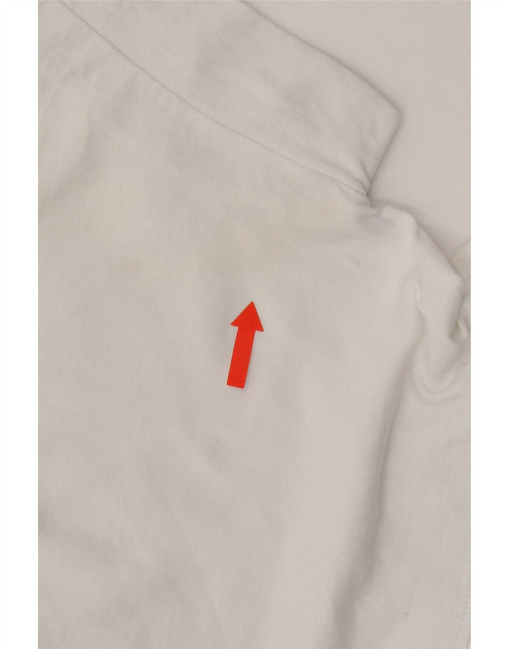 Zara Γυναικεία μπλούζα με βολάν μπροστά τοπ UK 10 Small White Βαμβακερό