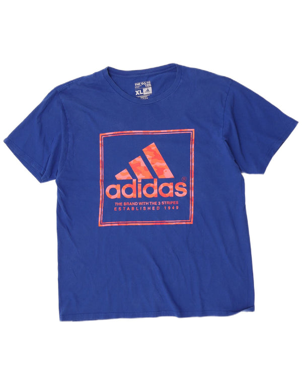Ανδρικό γραφικό T-Shirt Adidas Top XL Μπλε βαμβακερό