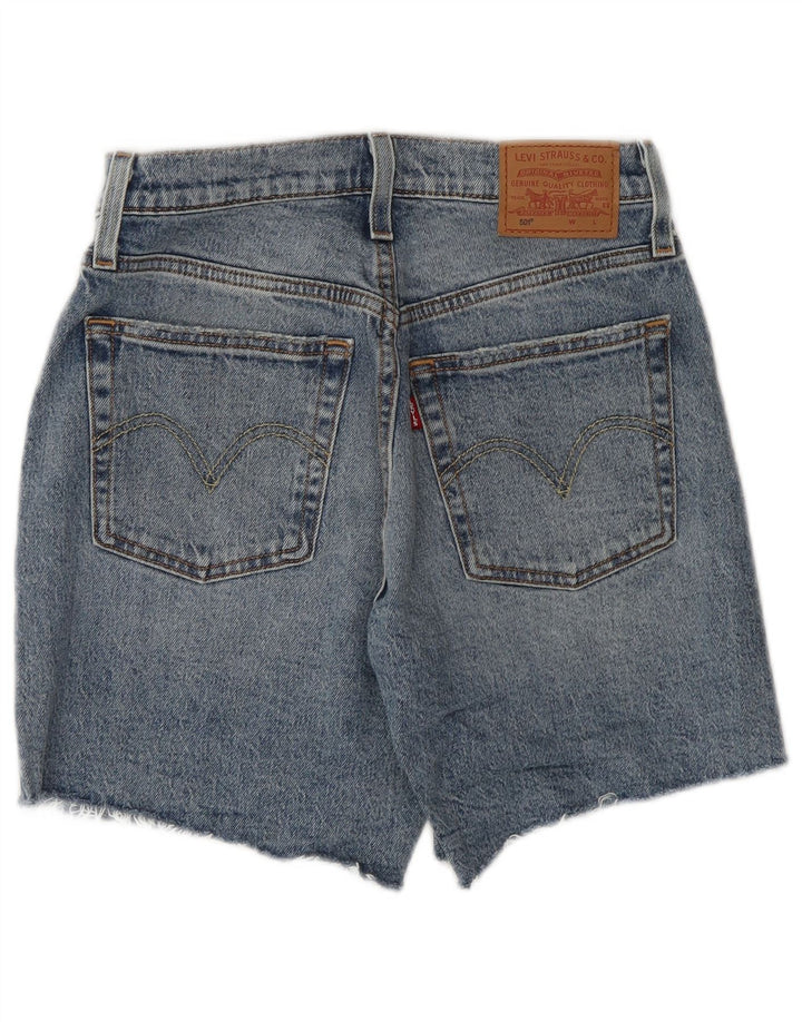 Levi's Womens 501 Distressed Denim Shorts W26 Small Blue