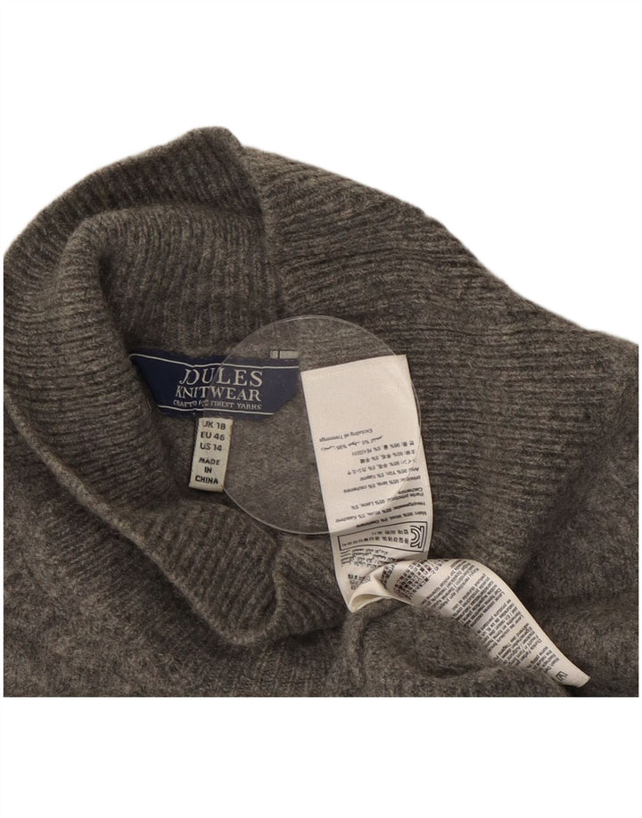 JOULES Γυναικείο πουλόβερ με λαιμό χελώνα μεγάλου μεγέθους UK 18 XL γκρι μαλλί