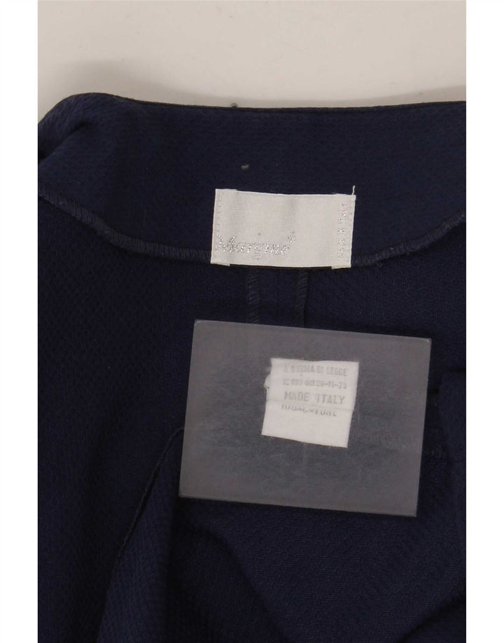 Vintage γυναικείο φόρεμα με κανονική θήκη UK 14 Medium Navy Blue βαμβακερό