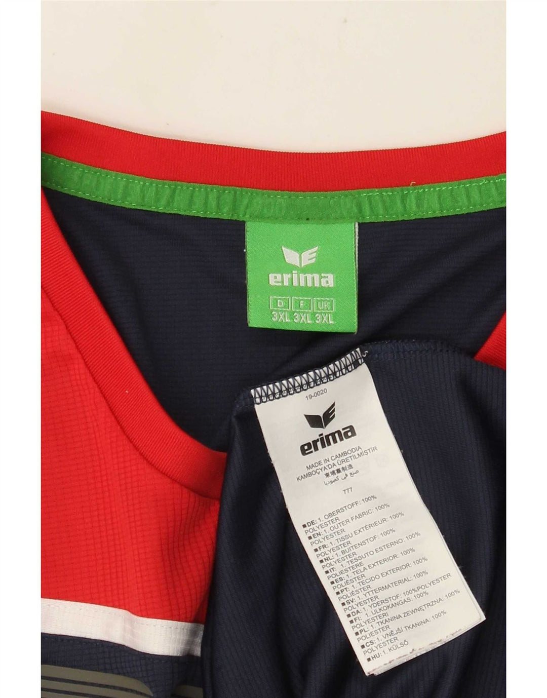 Ανδρικό γραφικό τοπ μακρυμάνικο Erima 3XL Navy Blue Colorblock Πολυεστέρας