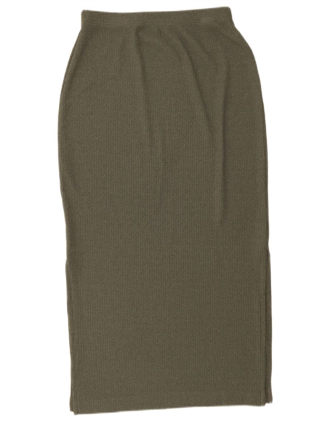 Marks & Spencer Γυναικεία πλεκτή Midi φούστα UK 12 Medium W28 Khaki Polyester