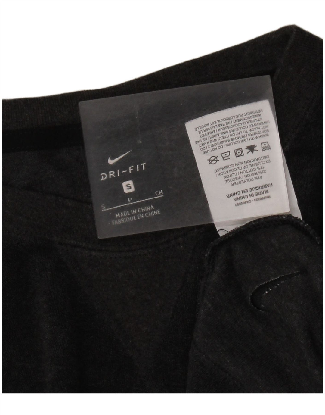 Nike γυναικείο Dri Fit Crop Μακρυμάνικο UK 10 Small Black Polyester