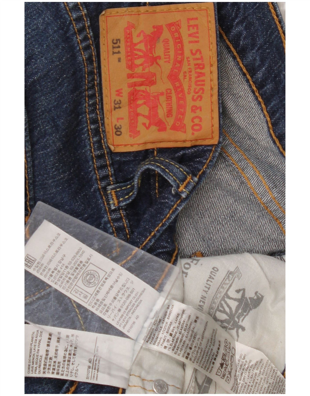 LEVI'S Mens 511 Tapered Jeans W31 L27 Blue Cotton