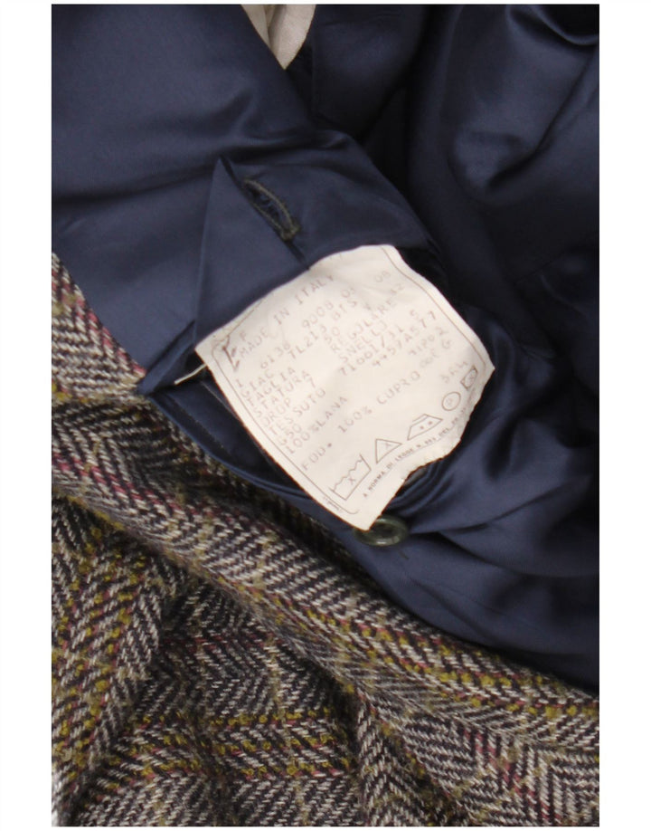 Vintage Ανδρικό Σακάκι Μπλέιζερ IT 50 Μεγάλο Πολύχρωμο Μαλλί ψαροκόκαλο