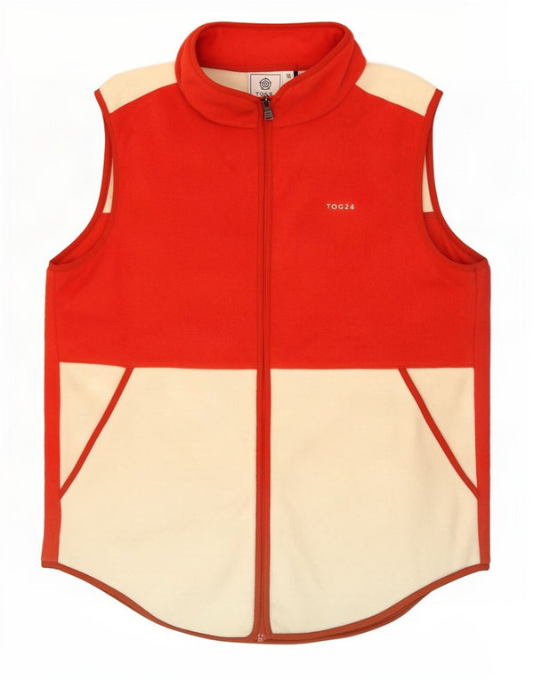 Tog 24 γυναικεία υπερμεγέθη Fleece Gilet UK 16 Large Red Colourblock Πολυεστέρας