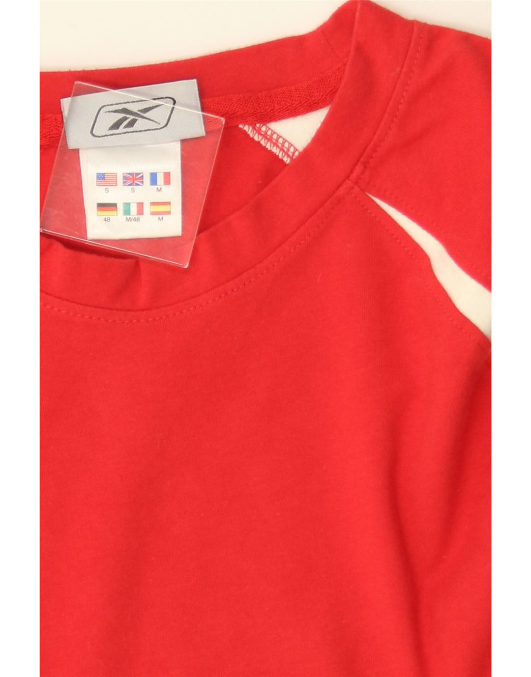 Ανδρικό γραφικό τοπ REEBOK με μακρυμάνικο μικρό κόκκινο χρώμα, βαμβακερό