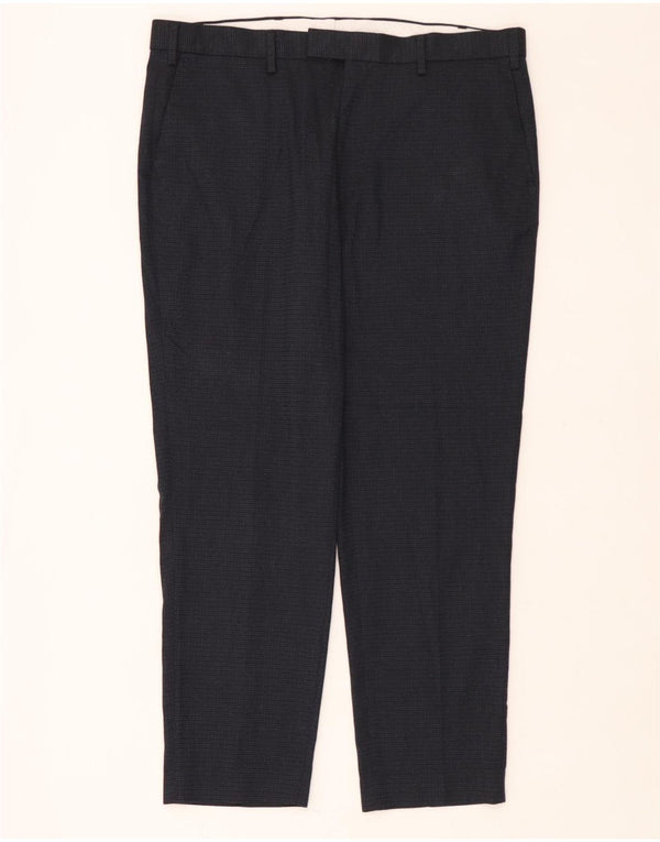 Ανδρικό ίσιο casual παντελόνι Marks & Spencer W38 L29 Navy Blue Polyester
