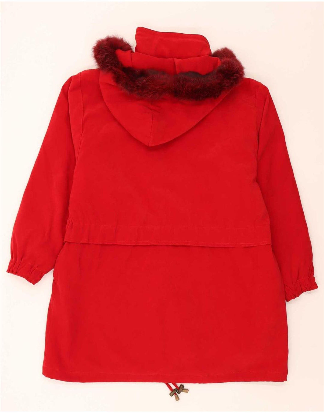 Vintage γυναικείο μπουφάν Parka με κουκούλα μεγάλου μεγέθους UK 18 XL κόκκινο πολυεστέρα