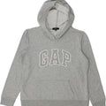 GAP Womens Oversized Graphic Hoodie Jumper UK 10 Small Grey Vintage Gap and Second-Hand Gap from Messina Hembry 