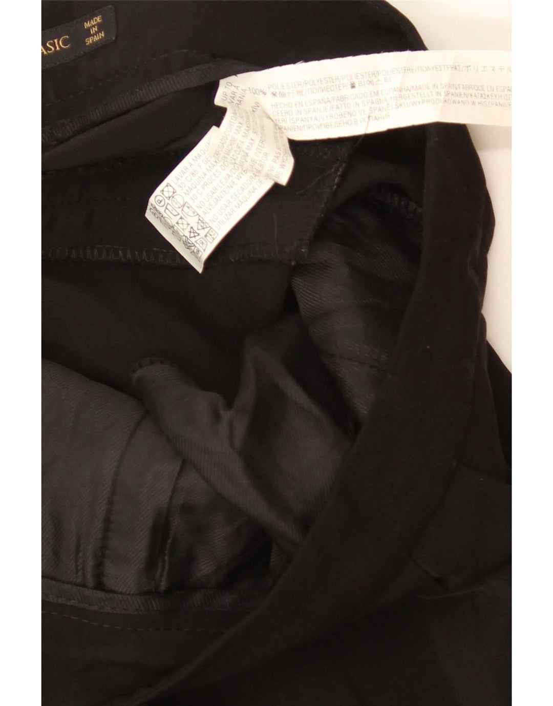 Zara Γυναικείο παντελόνι με καρφίτσες casual Medium W28 L32 Μαύρο Πολυεστέρας