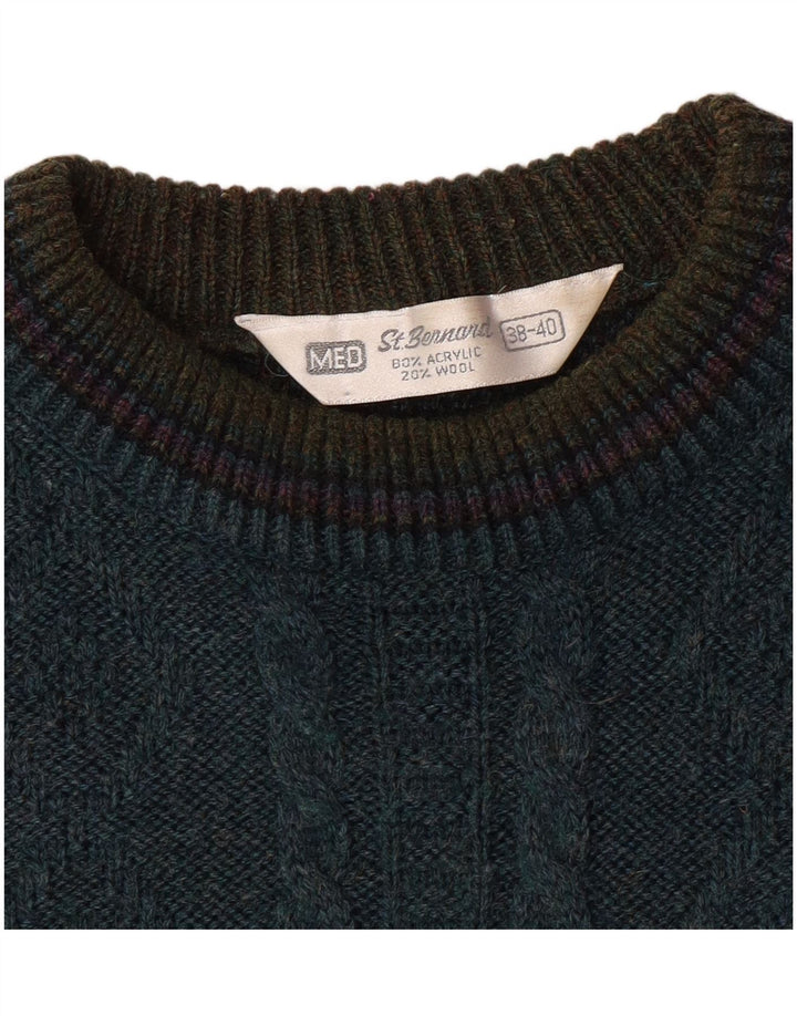 Ανδρικό πουλόβερ με λαιμόκοψη St. Bernard EU 38/40 Medium Green Retro