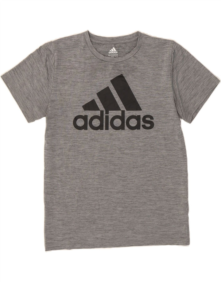 ADIDAS Boys Graphic T-Shirt Top 14-15 Years Large Grey Polyester Vintage Adidas and Second-Hand Adidas from Messina Hembry 