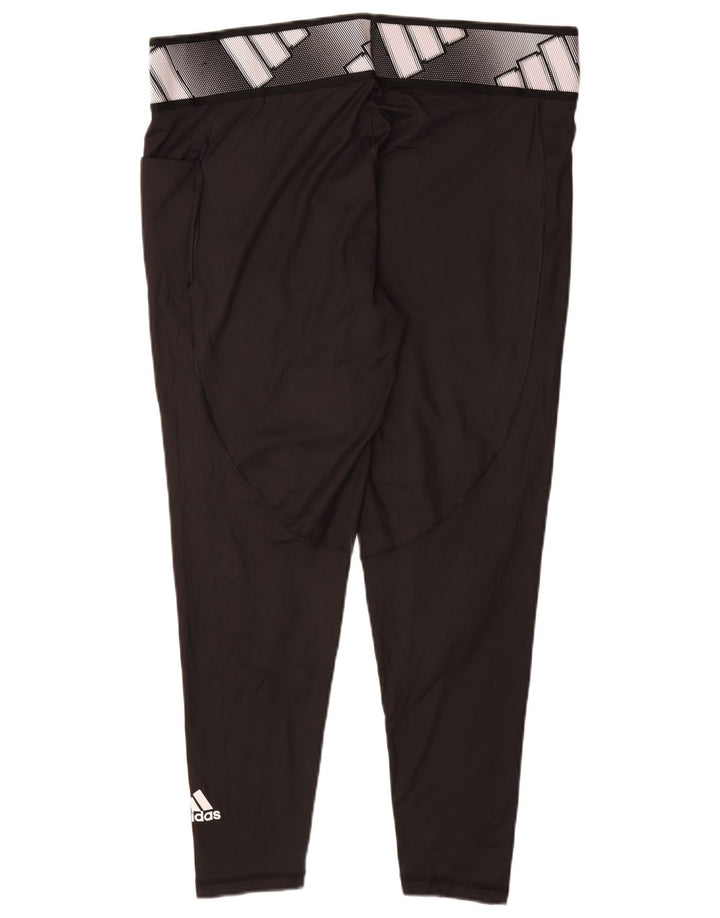 Γυναικεία γραφικά κολάν Adidas UK 24/26 2XL Μαύρο Πολυεστέρας