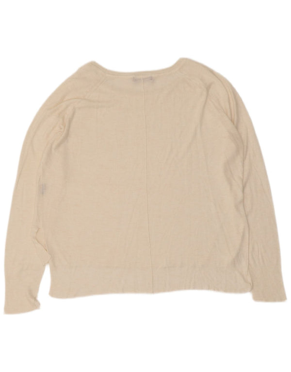 Zara Γυναικείο πουλόβερ με λαιμόκοψη UK 16 Large Beige