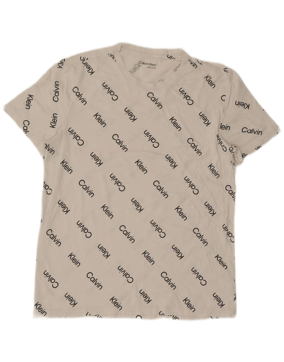 Ανδρικό γραφικό T-Shirt Calvin Klein Τοπ μεσαίο λευκό βαμβακερό
