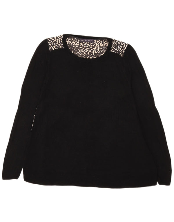 Marks & Spencer Γυναικείο τοπ μακρυμάνικο UK 12 Medium Black Animal print