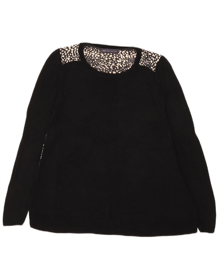 Marks & Spencer Γυναικείο τοπ μακρυμάνικο UK 12 Medium Black Animal print