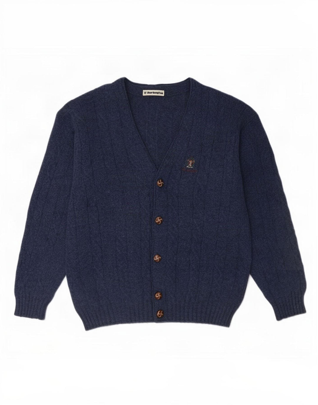 Ανδρικό πουλόβερ με ζακέτα Burlington IT 48 Medium Navy Blue Wool