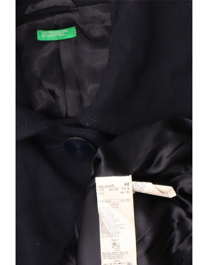 Γυναικείο Πανωφόρι Benetton IT 42 Μαλλί μεσαίου Navy Blue