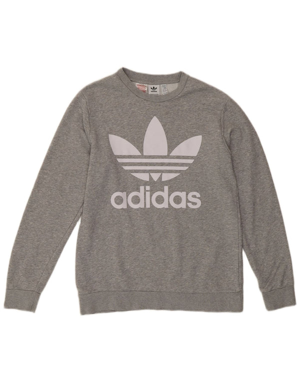 Adidas γραφικό φούτερ για κορίτσια, βαμβακερό γκρι 15-16 ετών