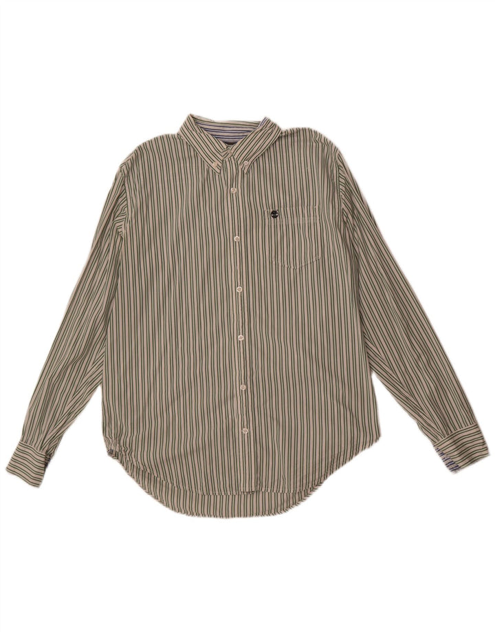 Ανδρικό πουκάμισο Timberland Slim Fit μεγάλο πράσινο ριγέ βαμβακερό