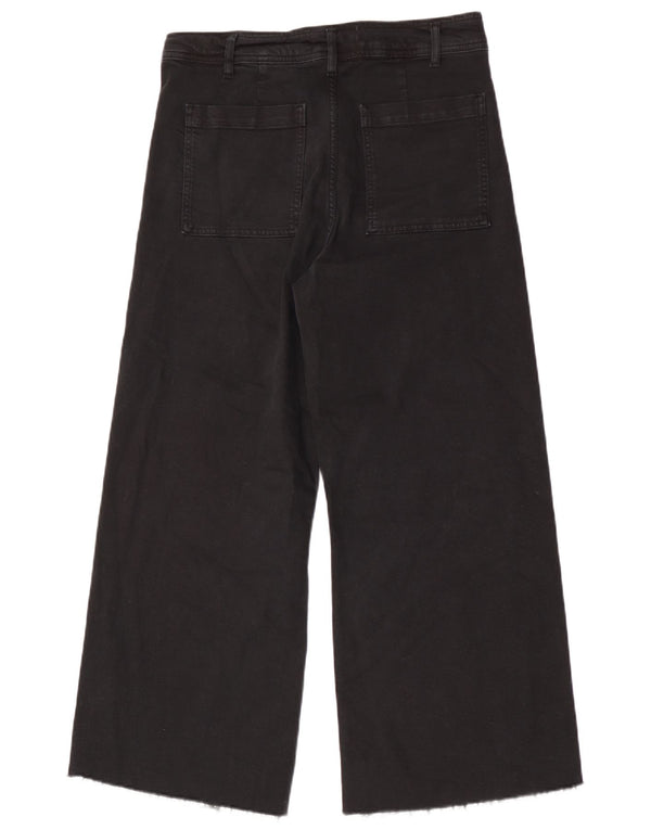 ZARA Γυναικείο τζιν ψηλόμεσο φαρδύ πόδι EU 44 XL W34 L28 μαύρο βαμβακερό