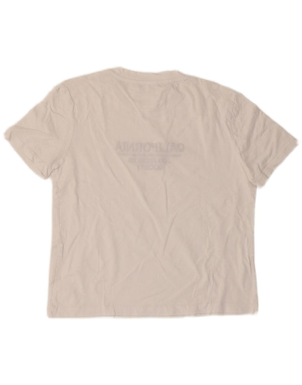 Zara Γυναικείο T-Shirt γραφικό Crop Top UK 10 Small White Βαμβακερό