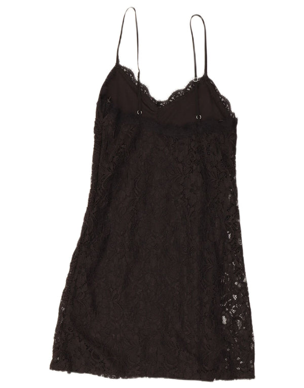 Zara Γυναικείο φόρεμα δαντέλας UK 8 Small Black Paisley Polyester