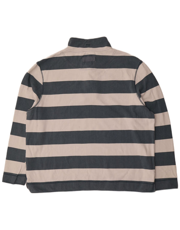 Weird Fish Ανδρικό Φούτερ με φερμουάρ Jumper 4XL Μπλε ριγέ βαμβακερό