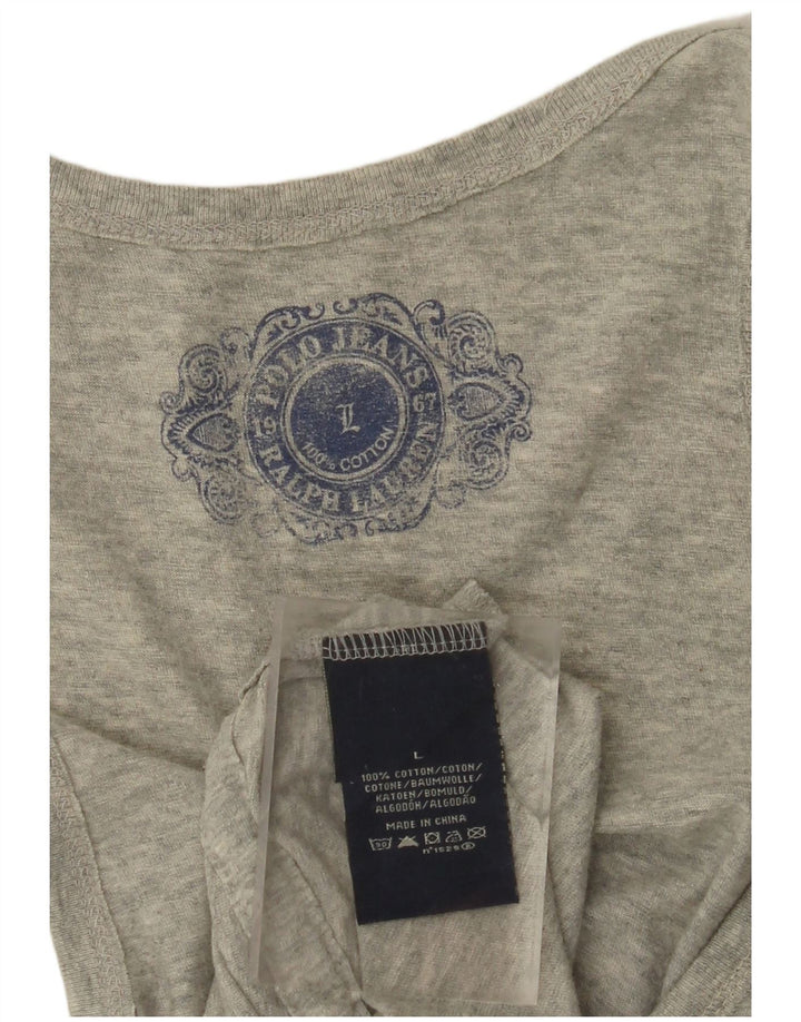 Γυναικείο γραφικό γιλέκο POLO RALPH LAUREN Top 14 μεγάλο γκρι βαμβακερό
