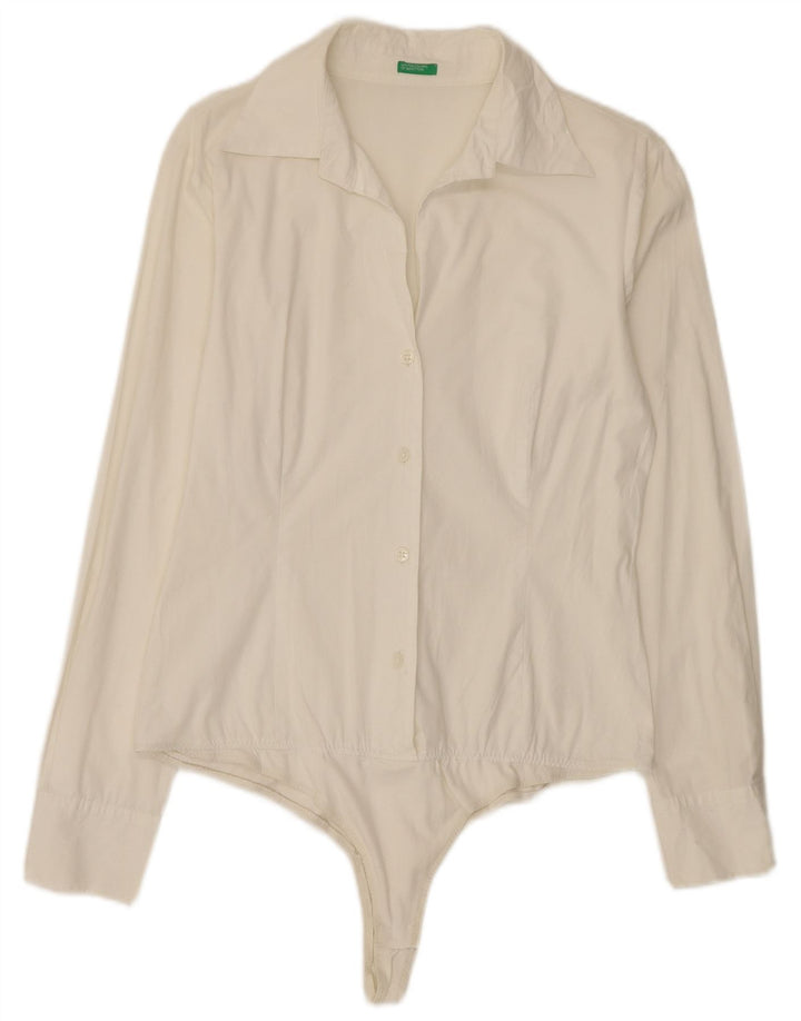 Γυναικείο πουκάμισο Benetton Bodysuit UK 14 Medium Off White