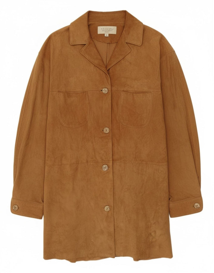 Vintage Γυναικείο Suede Πανωφόρι IT 42 Medium Beige Leather