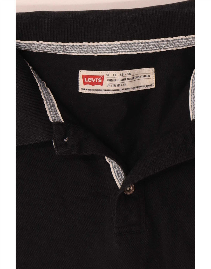 Ανδρικό πουκάμισο πόλο Levi's XL μαύρο βαμβακερό