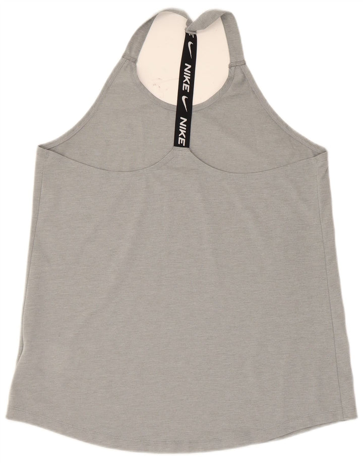 Γυναικείο γραφικό γιλέκο Nike Dri Fit Top UK 14 Large Grey Polyester
