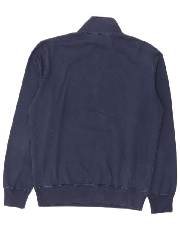 Champion Mens Zip Neck Sweatshirt Jumper Small Navy Blue Polyester