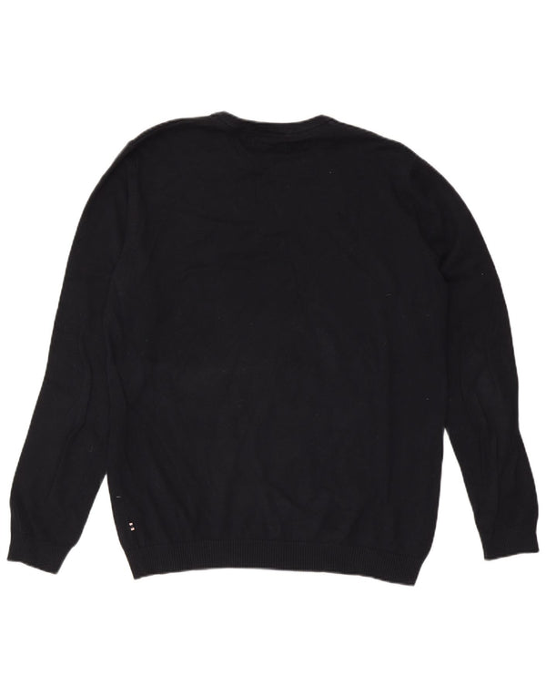 Jack & Jones Ανδρικό πουλόβερ με λαιμόκοψη XL Navy Blue Cotton