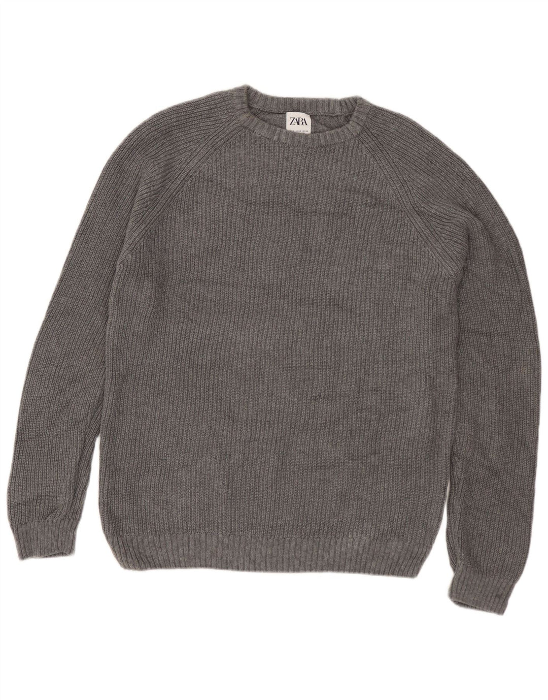 Ανδρικό πουλόβερ Zara Boat Neck Jumper Μεσαίο γκρι βαμβακερό