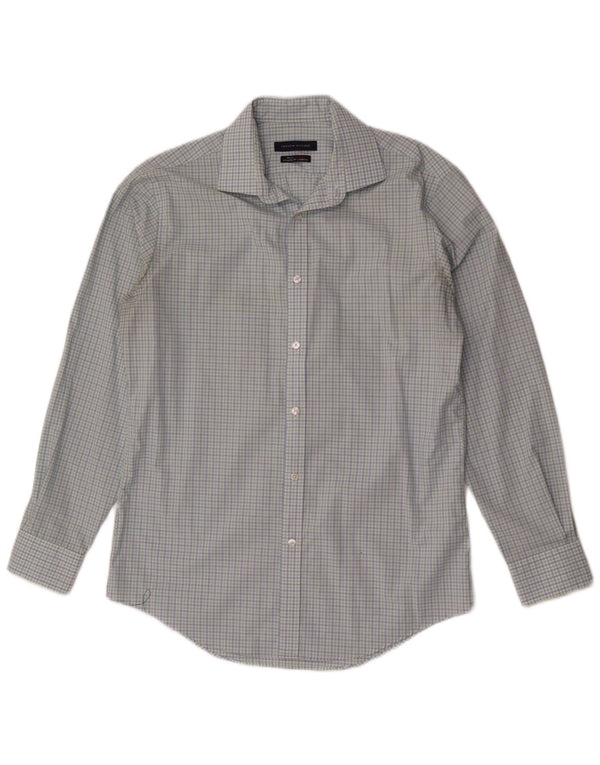 Tommy Hilfiger Mens Shirt Size 15 1/2 Medium Blue Check Cotton