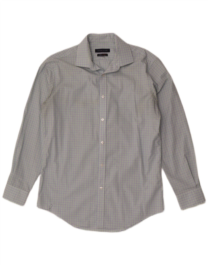 Ανδρικό πουκάμισο Tommy Hilfiger Size 15 1/2 Medium Blue Check Cotton