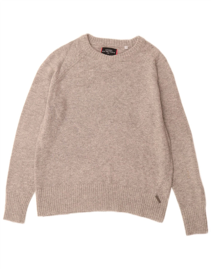 Superdry Γυναικείο πουλόβερ με λαιμόκαυστο UK 14 Medium Grey Nylon