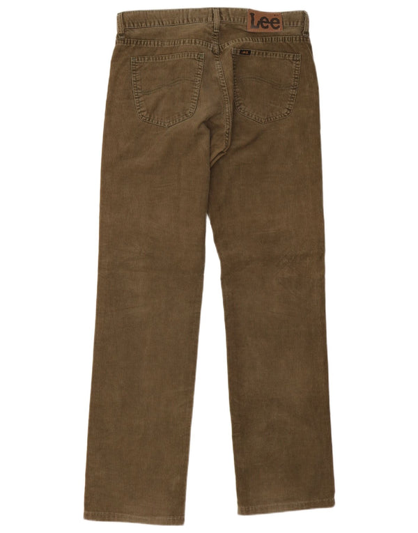 Lee Mens Seattle Straight Corduroy Παντελόνι W34 L32 Καφέ Βαμβακερό