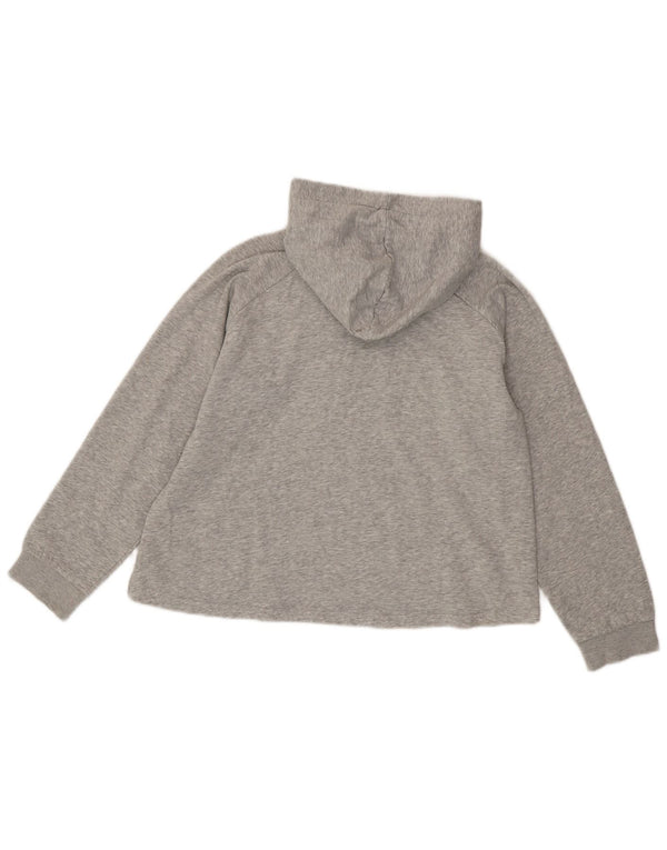 Fila Γυναικείο Crop Graphic Hoodie Jumper UK 16 Large Grey Colourblock Βαμβακερό