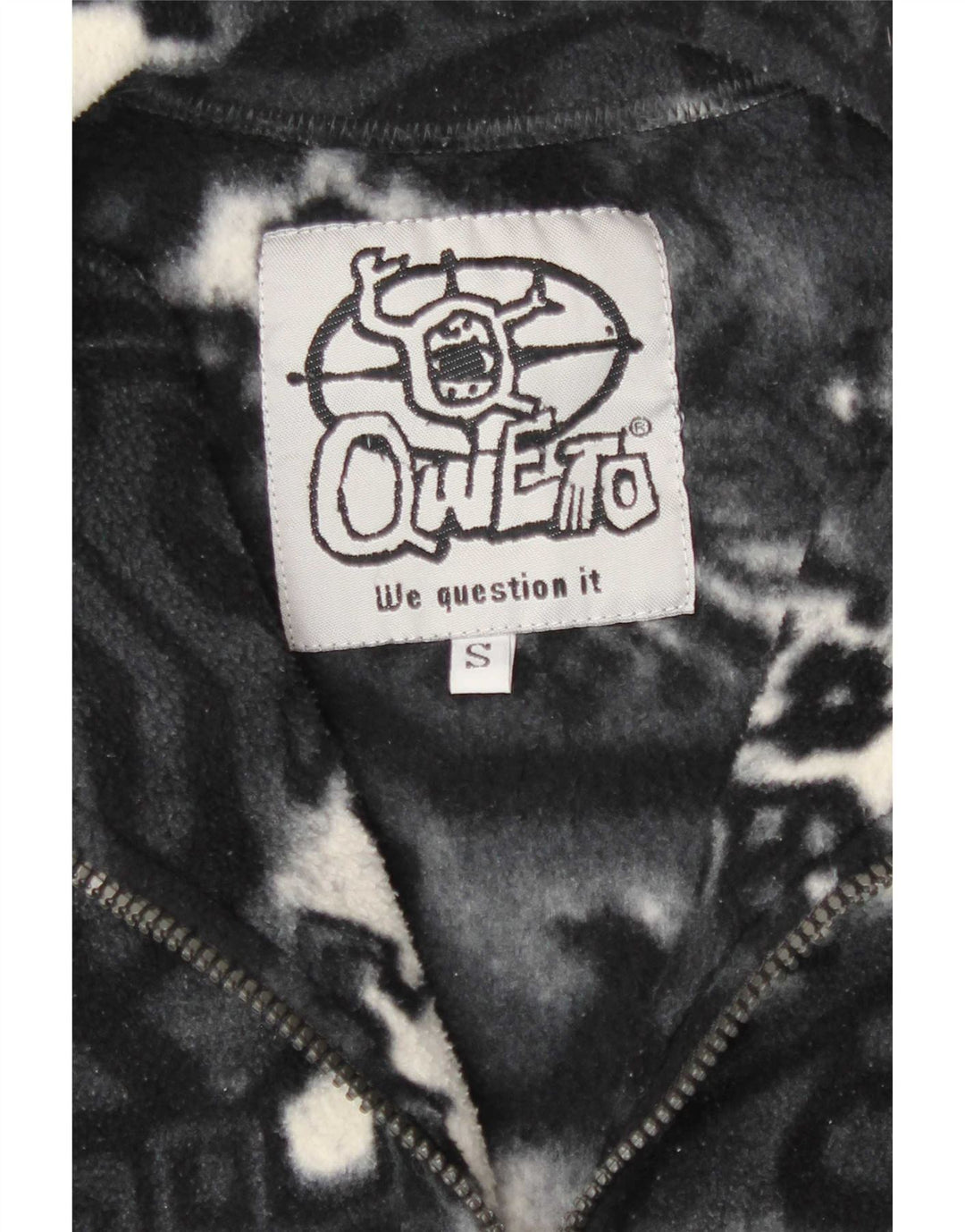 Vintage ανδρικό αφηρημένο μοτίβο με φερμουάρ fleece jumper μικρό γκρι