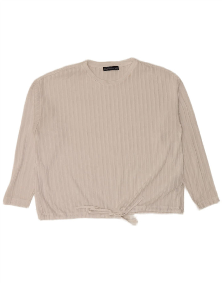 Marks & Spencer Γυναικείο τοπ μακρυμάνικο UK 10 Small White