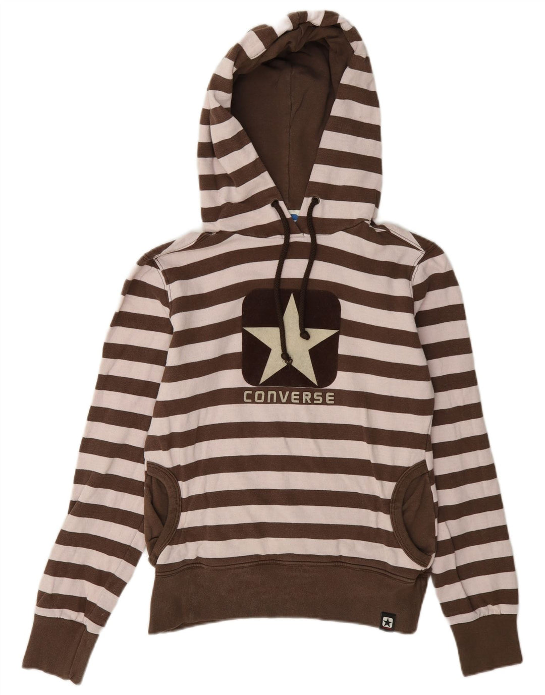 Γυναικεία γραφική μπλούζα Converse Jumper UK 12 Μεσαίο καφέ ριγέ βαμβακερό