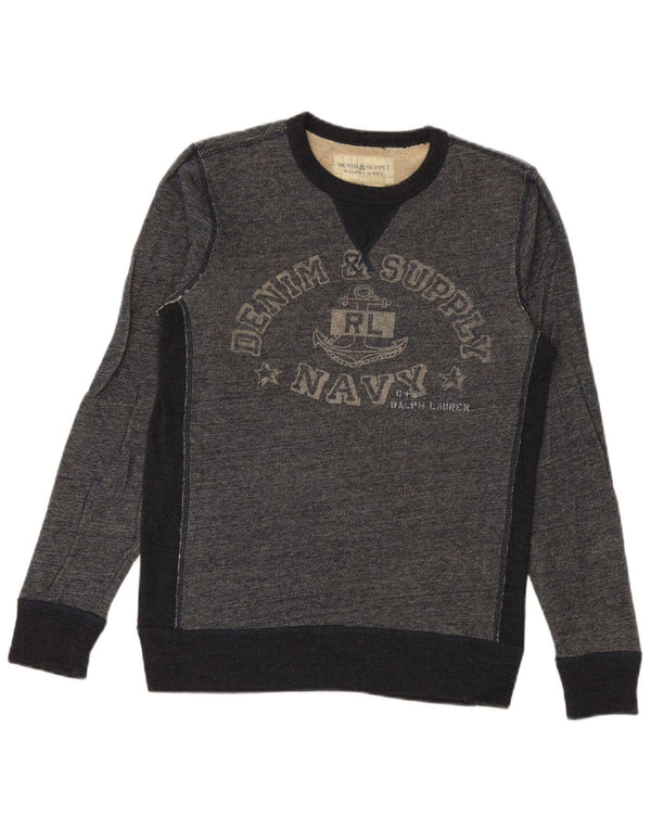 RALPH LAUREN Ανδρικό γραφικό φούτερ Jumper Small Navy Blue από βαμβακερό